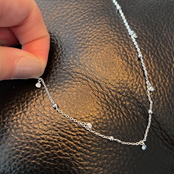 Minimalist dots and drops sterling silver necklace - Picture 2 of 9
